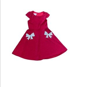 🎁 Bonnie Jean Girls Holiday Dress with sparkle bows and pockets